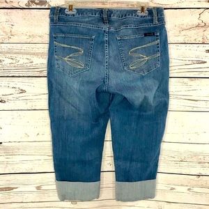 |Seven7| Jean Capris Crop Cuffed Low-Rise 5-Pocket